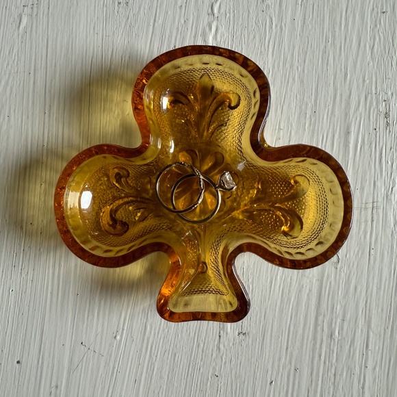 Tiara Sandwich Amber Glass Club Ashtray/Trinket Dish – Set of 4 - Picture 6 of 16